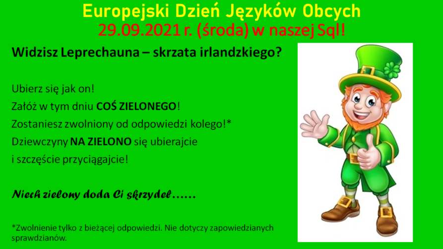 Plakat promujący Europejski Dzień Języków Obcych.