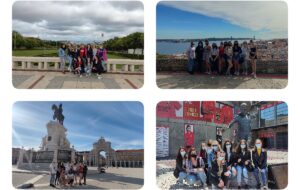 Kolaż zdjęć - zwiedzanie Portugalii.