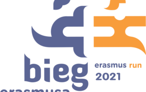 Logo biegu erasmusa - erasmus run 2021.