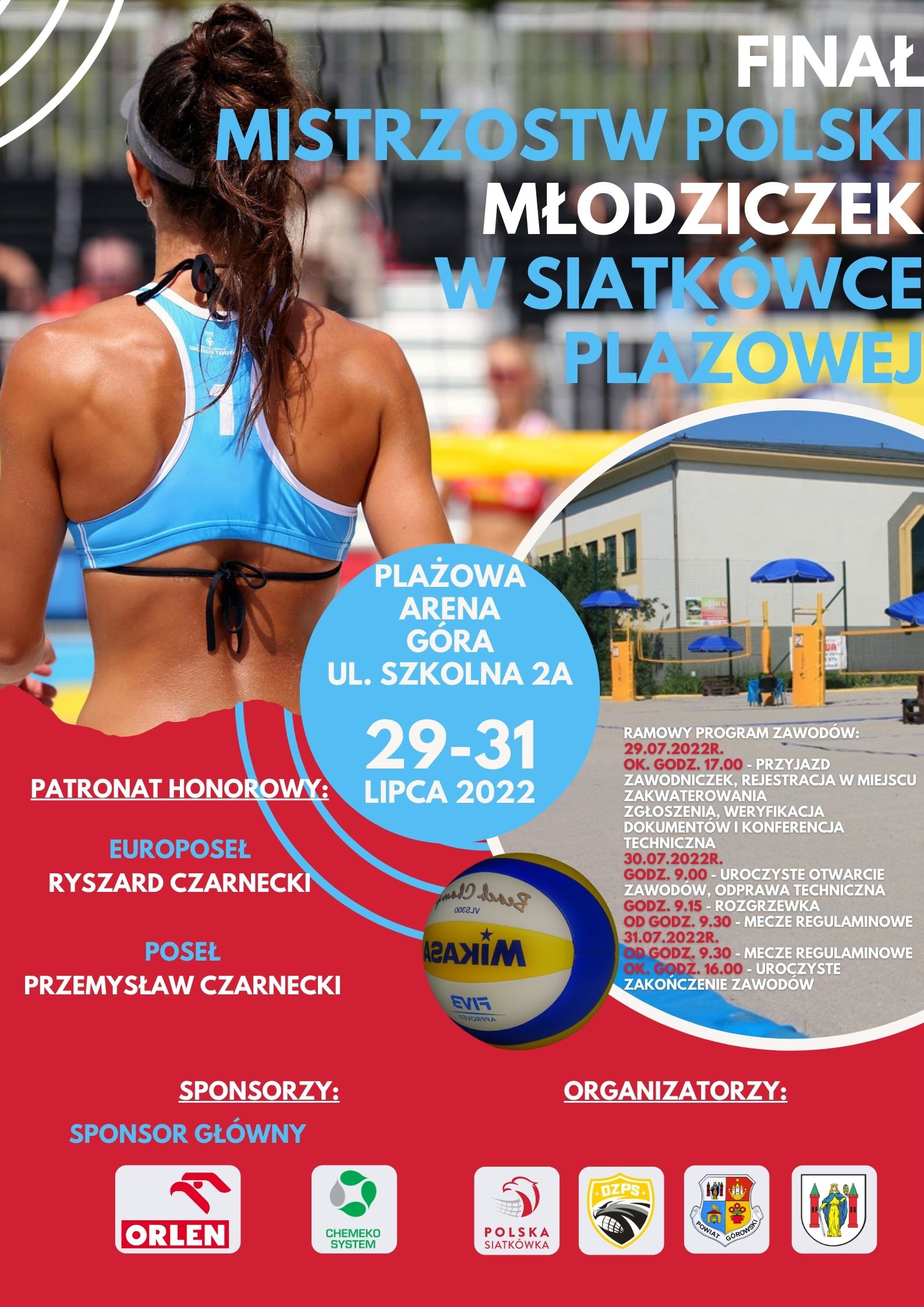 Plakat - Finał Mistrzostw Polski Młodziczek w siatkówce plażowej 2022