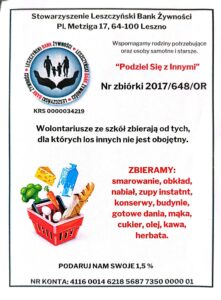 Ulotka informacyjna dotycząca zbiórki - Wielkanoc 2025.